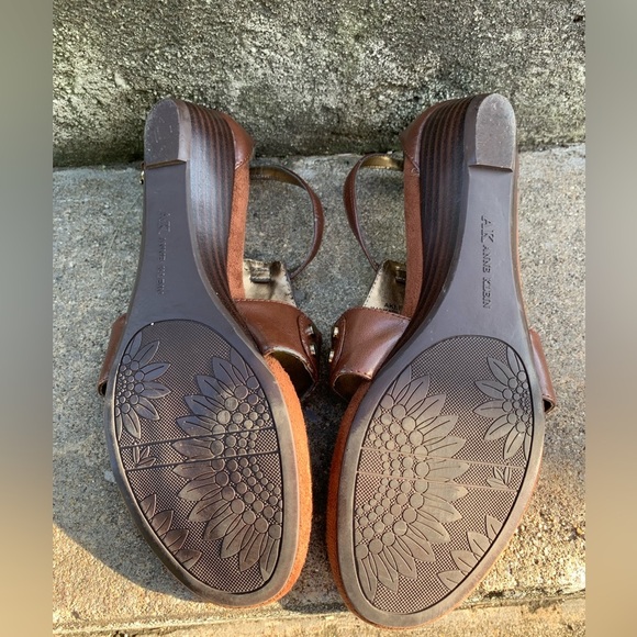 Anne Klein iFlex 8.5 M Slip On Sandals Brown Faux Stone Jewel LETICIA - Picture 6 of 7